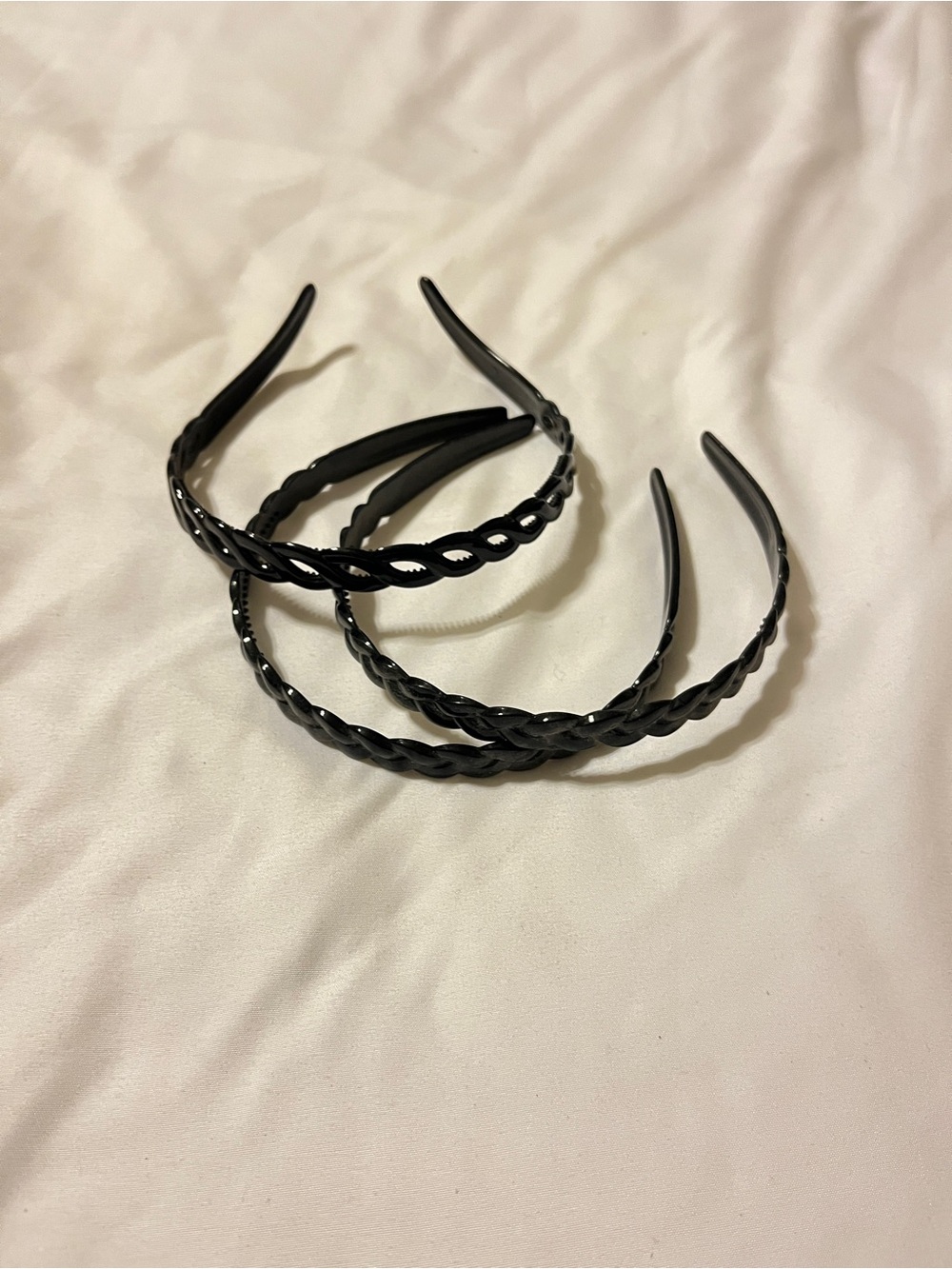 Set of Three Black Braided Headbands - Women Accessories